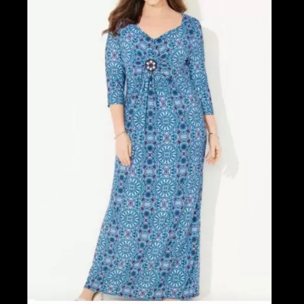 Woman’s Catherine’s printed maxi dress size 5X new with tags